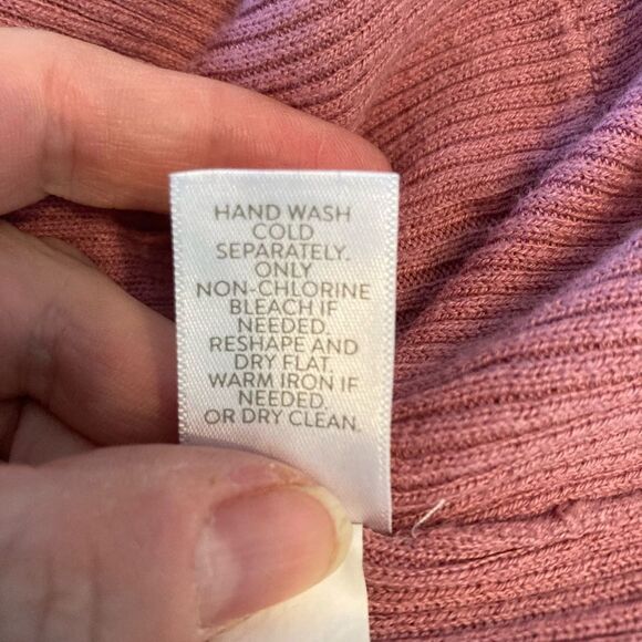 J. Jill Ribbed Dusty Rose Open-Front Cardigan w/ pockets lightweight ribbed - Picture 7 of 7